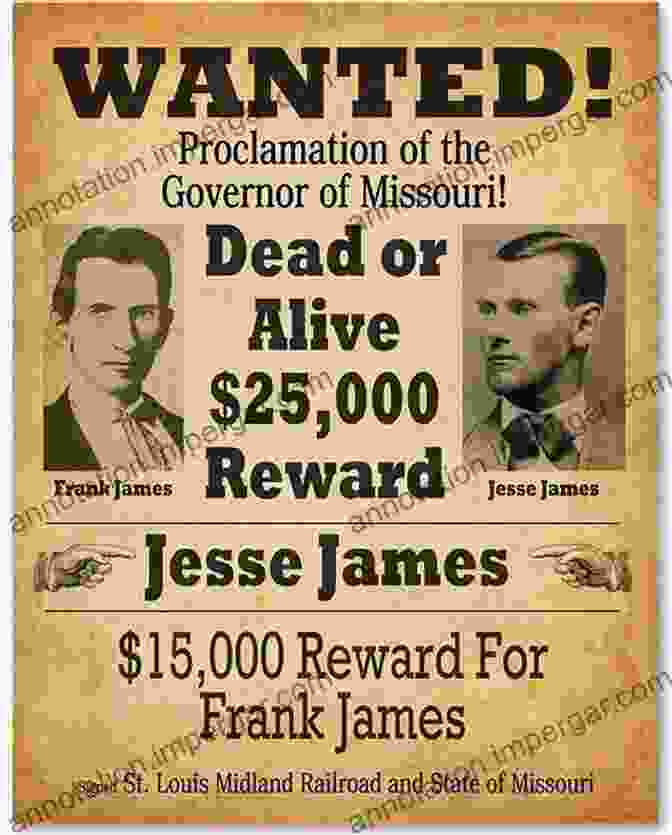 An Old Wanted Poster For Jesse James Bloodletters And Badmen: Narrative Encyclopaedia Of American Criminals From The Pilgrims To The Present