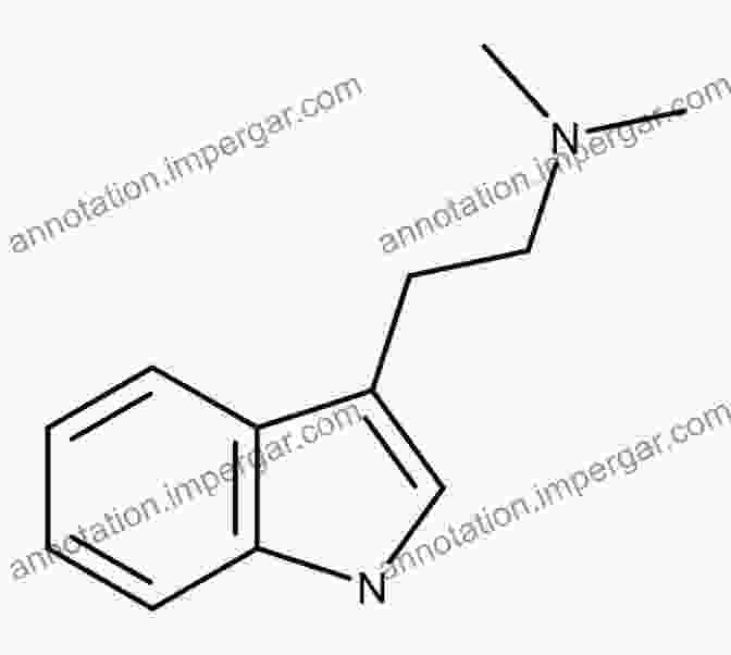 Chemical Structure Of DMT, A Complex And Enigmatic Molecule That Holds The Key To Unlocking The Realms Of Consciousness. DMT Dialogues: Encounters With The Spirit Molecule