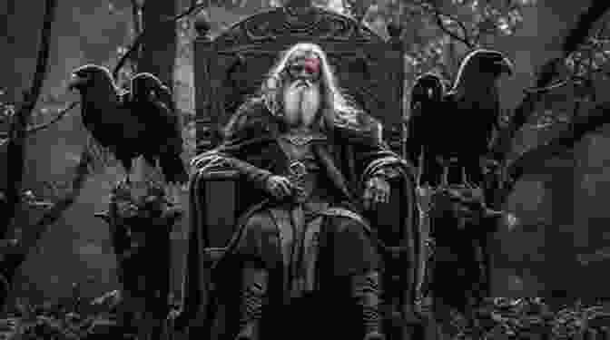 Odin, The Allfather, Sits Upon His Throne In Asgard, Surrounded By His Loyal Companions. The King Of The Norse