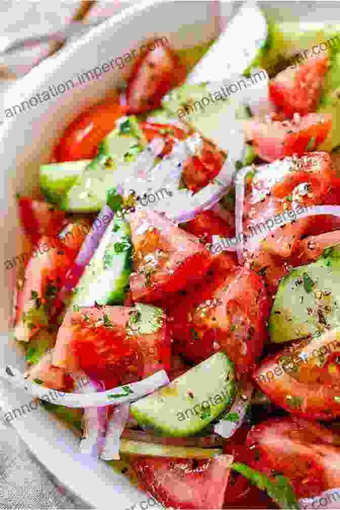 Refreshing Cucumber Tomato Salad, With Crisp Cucumbers, Juicy Tomatoes, And A Light Vinaigrette Dressing, Perfect For A Potluck Picnic. Bobbitt Belly Pleasers: 40 Recipes To Make For A Potluck Picnic