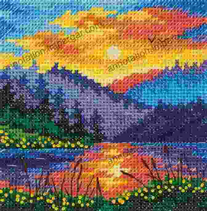 Watercolor And Cross Stitch Landscape Project Dye Namic Cross Stitch: 10 Mixed Media Projects To Cross Stitch